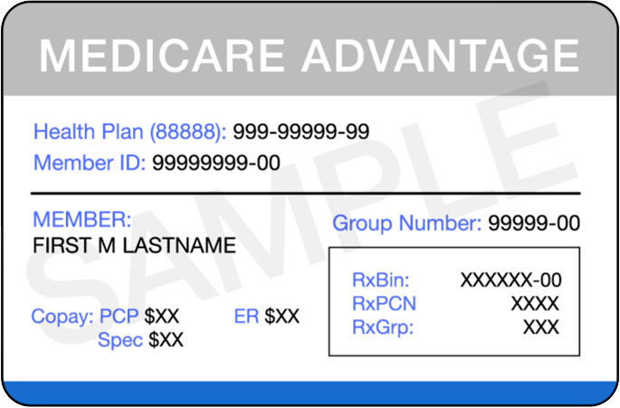 Example of Medicare Advantage card