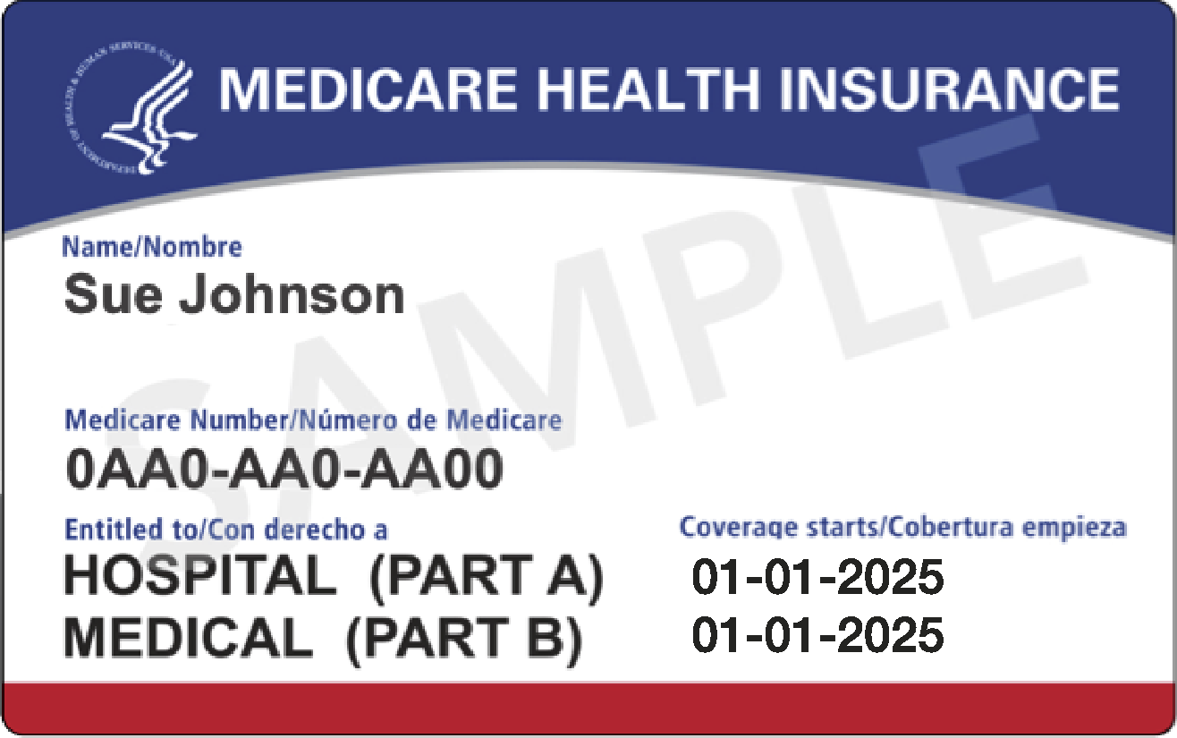 Example of Medicare Health Insurance card
