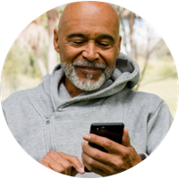 A man looking at his smartphone