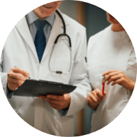 Two doctors in a conversation