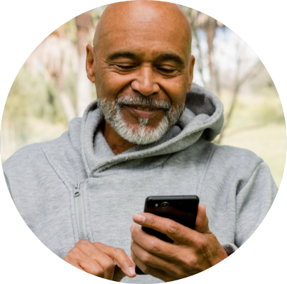 A man looking at his smartphone